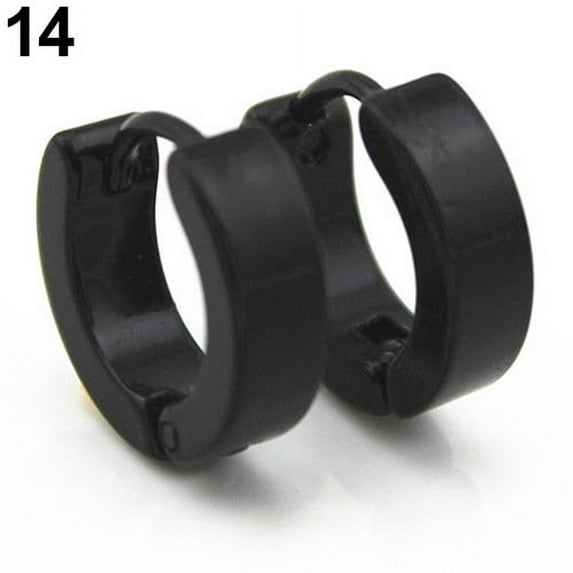 Ayyufe Men Women Punk Gothic Stainless Steel Hoop Stud Earrings