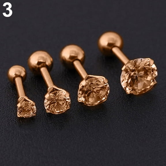 Ayyufe Men Women Rhinestone Cartilage Tragus Bar Helix Upper Ear Earring Stud