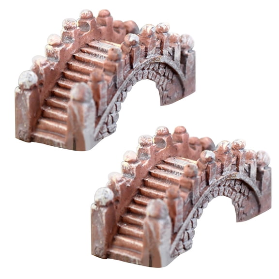 Ayyufe Miniature Fairy Arch Bridges 2Pcs Retro Arch Bridge Fish Tank Aquarium Micro Landscape Miniature Ornaments