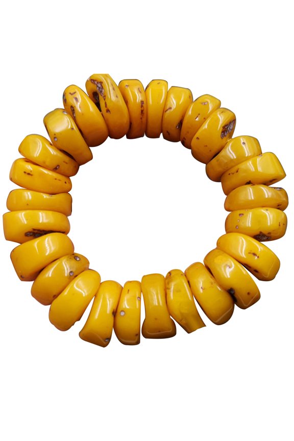 Natural Amber Beeswax Abacus Beaded Bracelet Hand