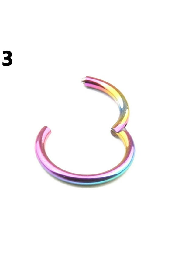 Pack Of 1 16G 14G Hinged Segment Hoop Ring Stainless Steel Lip Nose Septum Piercing
