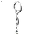 thumbnail image 1 of Ayyufe Pack Of 1 Men Long Chain Ear Piercing Loop Clip Hoop Earring, 1 of 6