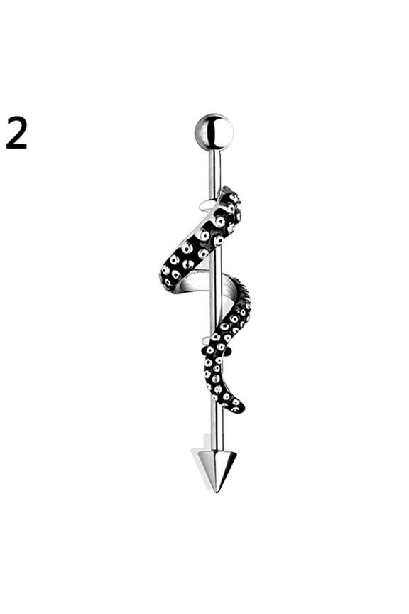 Pack Of 1 Men Women Arrow Punk Barbell Wrapped Octopus Tentacle Earring Body Piercing