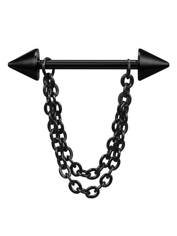 Pack Of 1 Multilayer Chain Drop Nipple Bar Ring Barbell Body Piercing