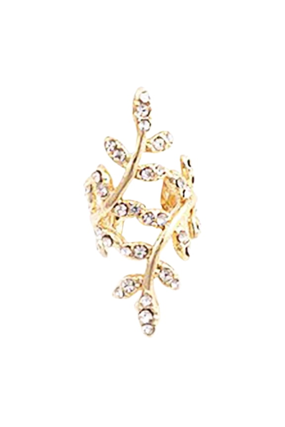 Pack Of 1 Women Punk Charm Leaf Shape Rhinestone Ear Cuff Clip Earring for Party Shopping