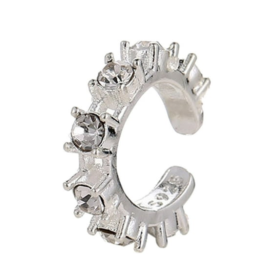 Ayyufe Pack Of 1 Women Rhinestone Ear Clip on Cuff Earrings Non-Piercing