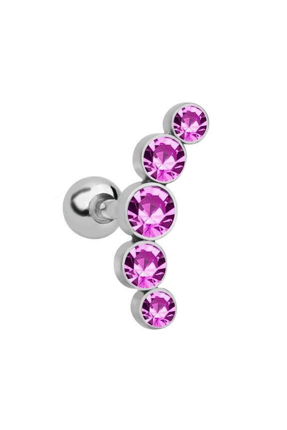 Pack Of 1 Women Stainless Steel Cartilage Helix Tragus Ear Stud Piercing Earring