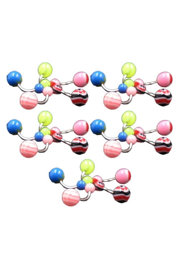 Pack Of 10/30/50 Stainless Steel Acrylic Ball Barbell Bar Navel Belly Button Rings