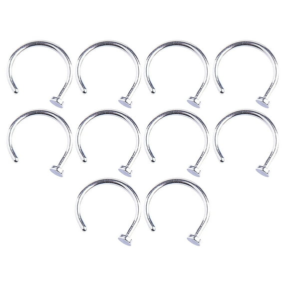 Ayyufe Pack Of 10/6/2 Stainless Steel Nose Open Hoop Ring Body Piercing Stud Unisex