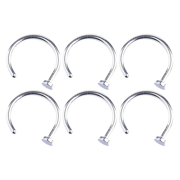 Ayyufe Pack Of 10/6/2 Stainless Steel Nose Open Hoop Ring Body Piercing Stud Unisex
