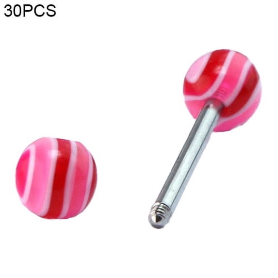 Ayyufe Pack Of 30 Multicolor Tounge Rings Bars 316L Surgical Steel Barbell Body Piercing
