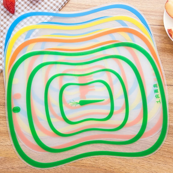 Ayyufe Pack of 4 Kitchen Plastic Chopping Block Cutting Board Non-slip Frosted Breadboard S