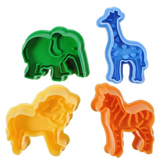 Ayyufe Plunger Cutter; Pack of 4 Animal Shape Fondant Cake Plunger Cutter Sugarcraft Decorating Mold
