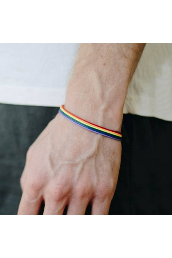 Pride Jewelry Handmade Men Women Rainbow Cord Bracelet Gay Pride Bangle Wristband