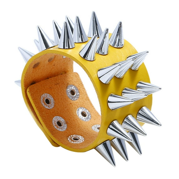 Ayyufe Punk Men Women Leather Multiple Spikes Bracelet Bangle Wrist