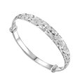 thumbnail image 1 of Ayyufe Silver Plated Flower Carved Bangle Bracelet Adjustable Women Fashion, 1 of 4