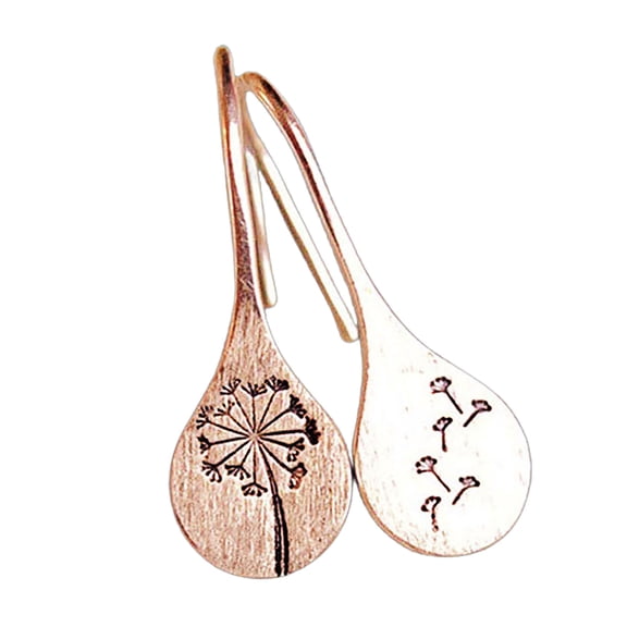 Ayyufe Simple Dandelions Dangle Earrings Stainless Steel Pendant