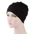 thumbnail image 1 of Ayyufe Solid Color Men Women Pleated Cotton Beanie Cap Hair Loss Sleeping Chemo Hat, 1 of 2