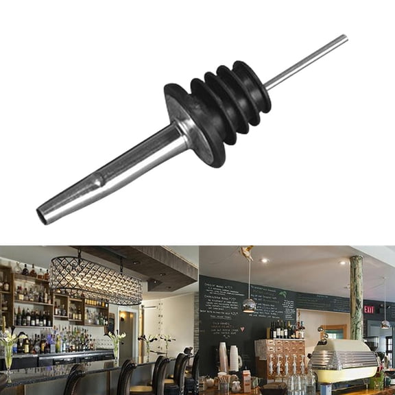 Ayyufe Stainless Steel Liquor Pourer Wine Bottle Pour Spout Stopper Bar Kitchen Tool;Silver+Black