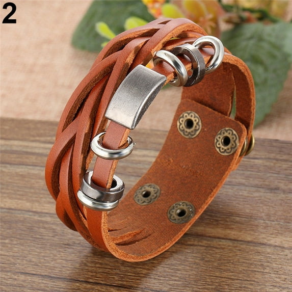 Ayyufe Vintage Men's Women's Leather Multilayer Bracelet Bangle Wristband