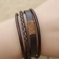 thumbnail image 1 of Ayyufe Vintage Rudder Black Leather Bracelets Unisex Vintage Retro Multilayer Braided Leather Wristband Bracelet Bangle, 1 of 8