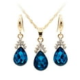 thumbnail image 1 of Ayyufe Vintage Teardrop Rhinestone Women Set Necklace Hook Earrings Pendants, 1 of 6