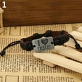 thumbnail image 1 of Ayyufe Vintage Unisex Leather Bracelet Alloy I Love Jesus Letters Rope Bangle, 1 of 6