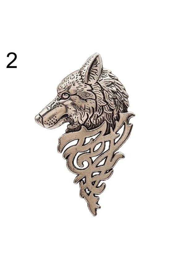 Vintage Women Men Wolf Lapel Brooch Pin Collar Shirt Jeans Jacket Badge