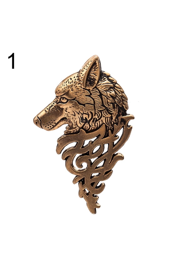 Vintage Women Men Wolf Lapel Brooch Pin Collar Shirt Jeans Jacket Badge