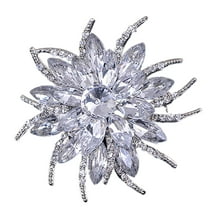 Ayyufe Wedding Bridal Large Flower Shiny Rhinestone Lady Scarf Brooch Pin