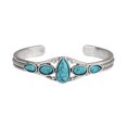 thumbnail image 1 of Ayyufe Women Bohemia Vintage Turquoise Open Bangle Bracelet Cuff, 1 of 7