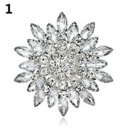 Ayyufe Women Fashion Flower Brooch Crystal Rhinestone for Wedding Party