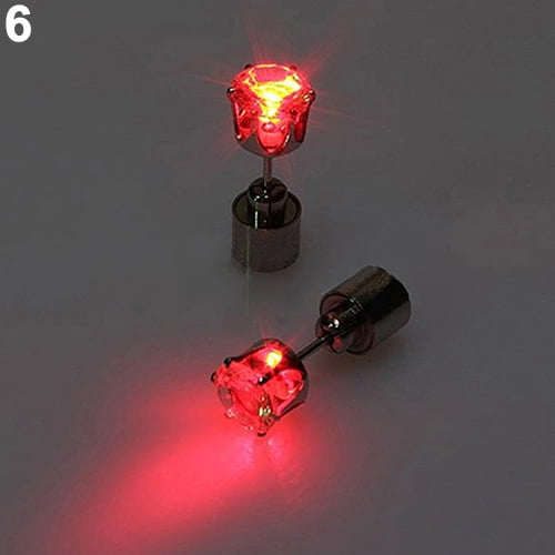 Ayyufe Women LED Light Up Rhinestone Ear Stud Earring Party Dance Xmas