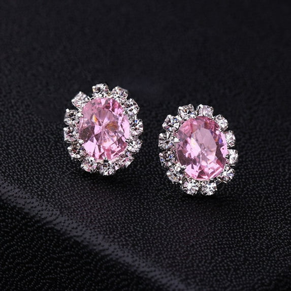 Ayyufe Women Lady Elegant Rhinestone Flower Ear Stud Earrings