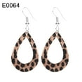 thumbnail image 1 of Ayyufe Women Leopard Print Teardrop Dangle Leather Hook Earrings, 1 of 7