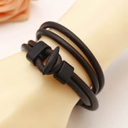 Ayyufe Women Men Multilayer Leather Punk Anchor Bracelet Bangle