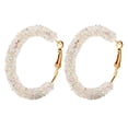 thumbnail image 1 of Ayyufe Women Rhinestone Inlaid Geometric Big Round Drop Hoop Earrings, 1 of 7