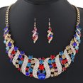 thumbnail image 1 of Ayyufe Women Rhinestone Spiral Bib Necklace Hook Earrings Statement Party Set, 1 of 7