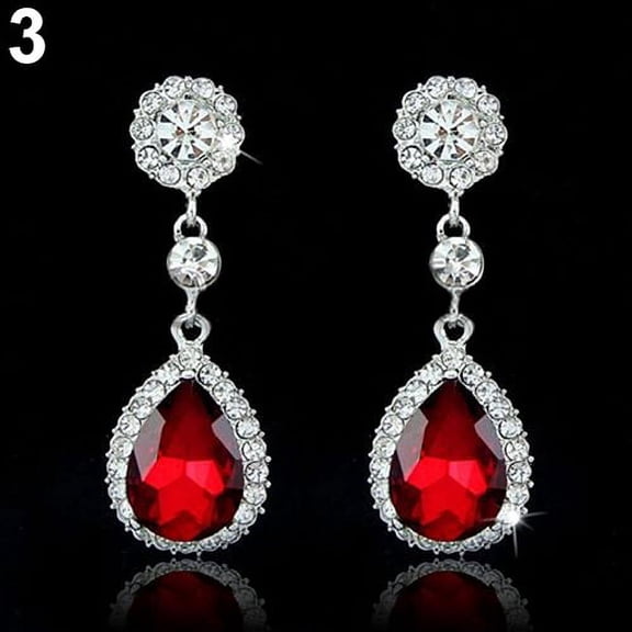 Ayyufe Women Rhinestone Teardrop Dangle Drop Earrings Wedding Bridal