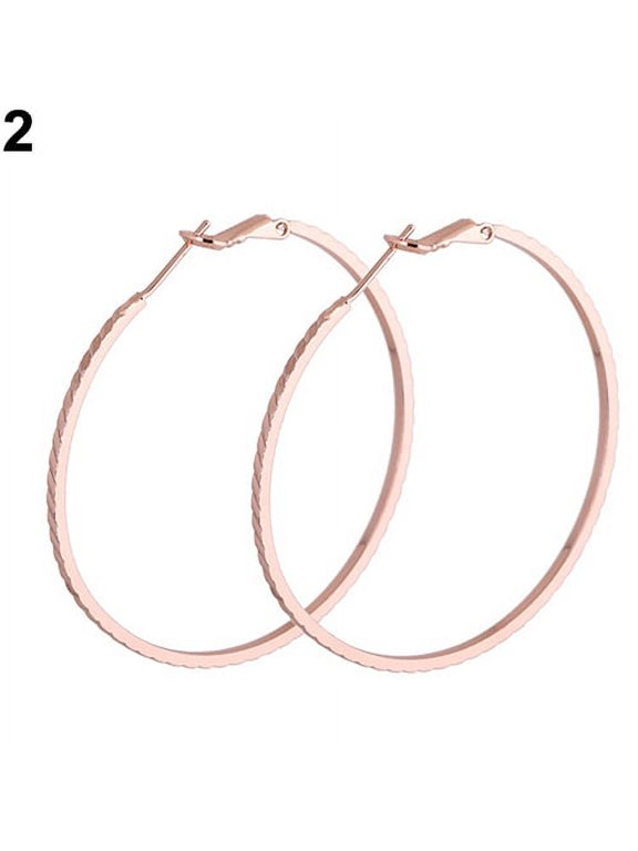 Women Round Big Circle Large Hoop Huggie Loop Earrings