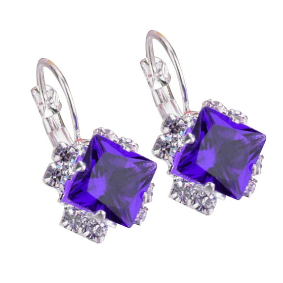 Ayyufe Women Shiny Rhinestone Leverback Earrings Engagement Wedding