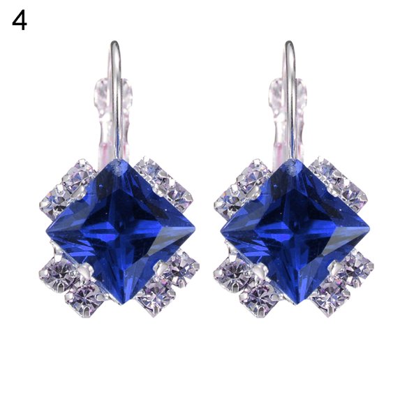 Ayyufe Women Shiny Rhinestone Leverback Earrings Wedding Engagement