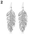 thumbnail image 1 of Ayyufe Women's Boho Alloy Feather Rhinestone Eardrops Party Hook Dangle Earrings, 1 of 4