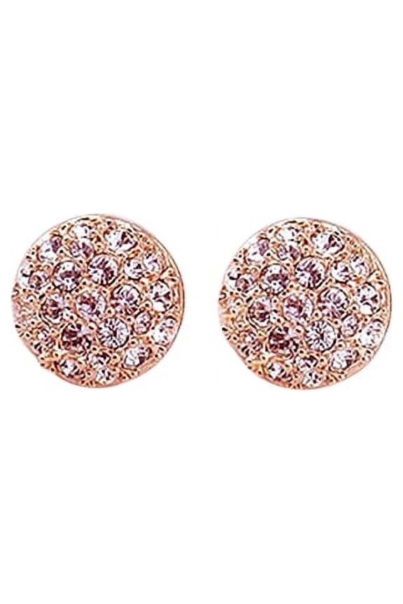 Women's Elegant Circle Crystal Rhinestone Ear Studs Earrings