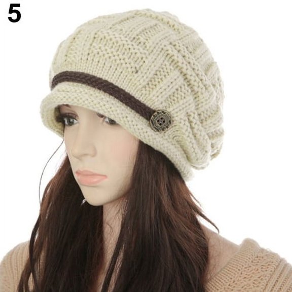 Ayyufe Women's Fashion Braided Autumn Winter Warm Baggy Beanie Knit Crochet Ski Hat Cap