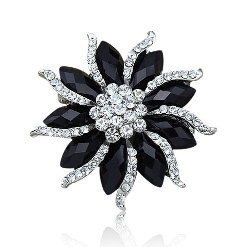 Exquisite Black Crystals Flower Brooch For Women And Men Fantastic Clothes  Accessories Scarf Pin Vintage Lady Gift Broach From Newjewelryworld, $1.47