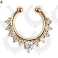 thumbnail image 1 of Ayyufe Women's Punk Rhinestone Inlaid U-shaped Fake Septum Clicker Nose Rings, 1 of 7