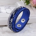 thumbnail image 1 of Ayyufe Women's Rhinestone Leather Wristband Cuff Punk Bracelet Bangle, 1 of 7