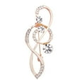 thumbnail image 1 of Ayyufe Women's Rhinestone Music Note Scarf Brooch Rose Gold Treble Clef Pin, 1 of 6
