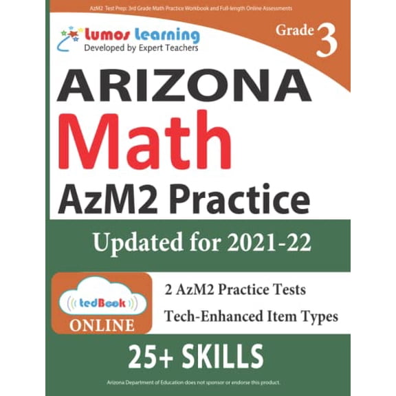 Pre-Owned AzM2 Test Prep: 3rd Grade Math Practice Workbook and Full-length Online Assessments: Arizona Test Study Guide Paperback